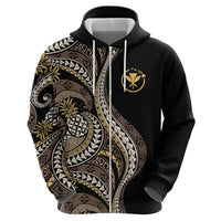 Hawaii Pineapple Brown Tribal Pattern Hoodie - Polynesian Pride