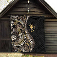 Hawaii Pineapple Brown Tribal Pattern Quilt - Polynesian Pride