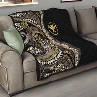 Hawaii Pineapple Brown Tribal Pattern Quilt - Polynesian Pride