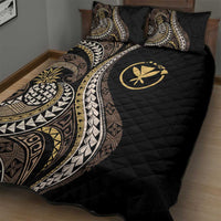 Hawaii Pineapple Brown Tribal Pattern Quilt Bed Set - Polynesian Pride