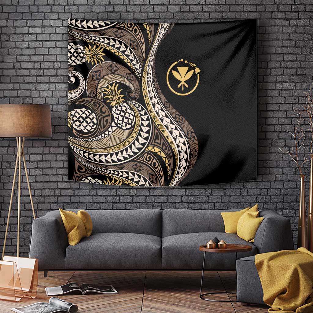 Hawaii Pineapple Brown Tribal Pattern Tapestry LT01 Brown - Polynesian Pride