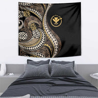 Hawaii Pineapple Brown Tribal Pattern Tapestry - Polynesian Pride