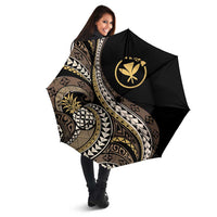 Hawaii Pineapple Brown Tribal Pattern Umbrella - Polynesian Pride