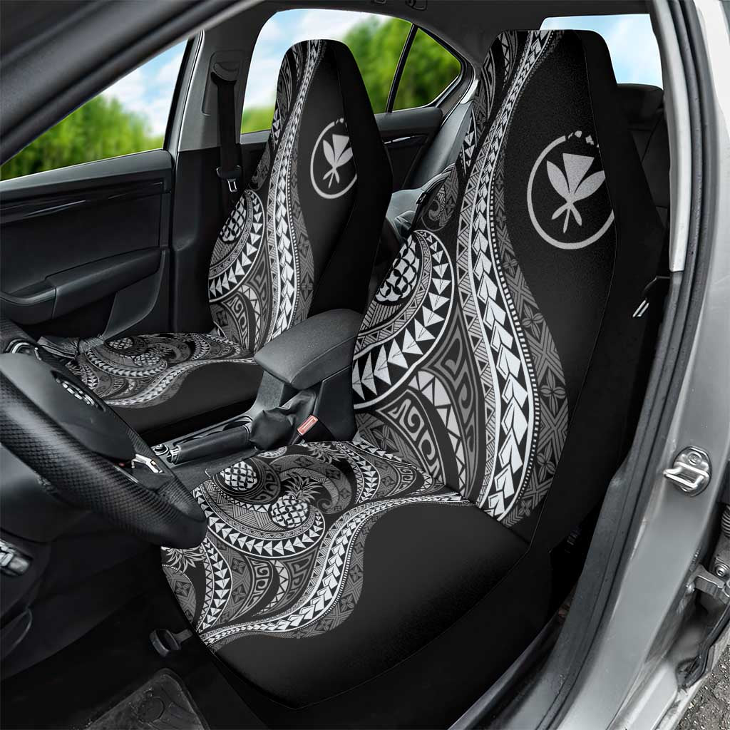 Hawaii Pineapple Gray Scale Tribal Pattern Car Seat Cover - Polynesian Pride