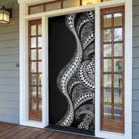 Hawaii Pineapple Gray Scale Tribal Pattern Door Cover - Polynesian Pride