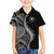 Hawaii Pineapple Gray Scale Tribal Pattern Family Matching Off Shoulder Short Dress and Hawaiian Shirt - Polynesian Pride