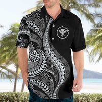 Hawaii Pineapple Gray Scale Tribal Pattern Hawaiian Shirt - Polynesian Pride