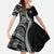 Hawaii Pineapple Gray Scale Tribal Pattern Kid Short Sleeve Dress - Polynesian Pride