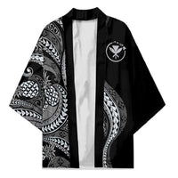 Hawaii Pineapple Gray Scale Tribal Pattern Kimono - Polynesian Pride