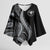 Hawaii Pineapple Gray Scale Tribal Pattern Kimono Sleeve Blouse - Polynesian Pride