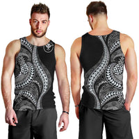 Hawaii Pineapple Gray Scale Tribal Pattern Men Tank Top - Polynesian Pride