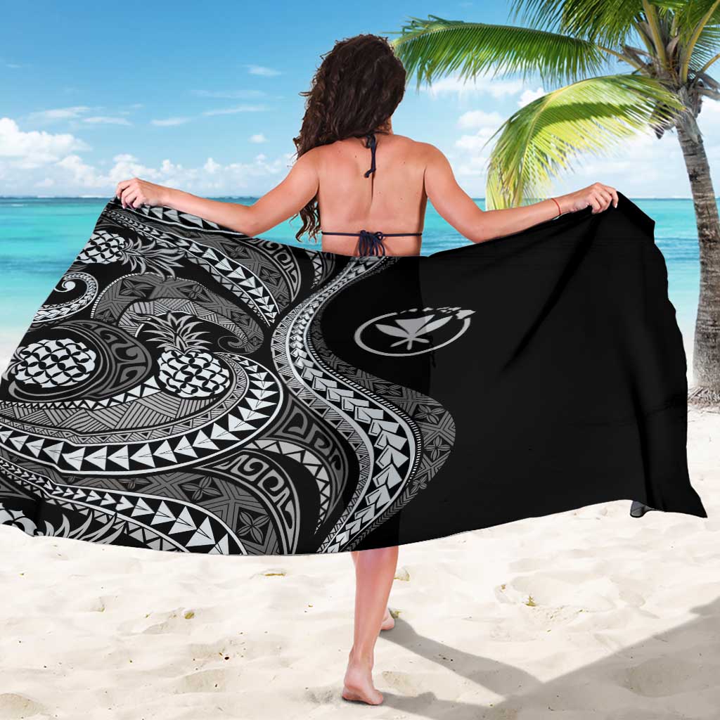 Hawaii Pineapple Gray Scale Tribal Pattern Sarong - Polynesian Pride