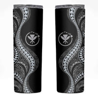 Hawaii Pineapple Gray Scale Tribal Pattern Skinny Tumbler - Polynesian Pride