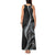 Hawaii Pineapple Gray Scale Tribal Pattern Tank Maxi Dress - Polynesian Pride