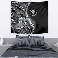 Hawaii Pineapple Gray Scale Tribal Pattern Tapestry - Polynesian Pride