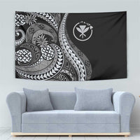 Hawaii Pineapple Gray Scale Tribal Pattern Tapestry - Polynesian Pride