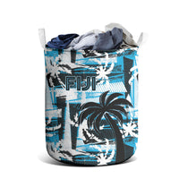 Fijian Rugby Laundry Basket Grunge Palm Stylized