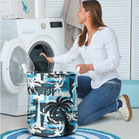Fijian Rugby Laundry Basket Grunge Palm Stylized