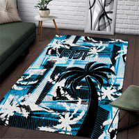 Fijian Rugby Area Rug Grunge Palm Stylized