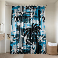 Fijian Rugby Bathroom Set Grunge Palm Stylized
