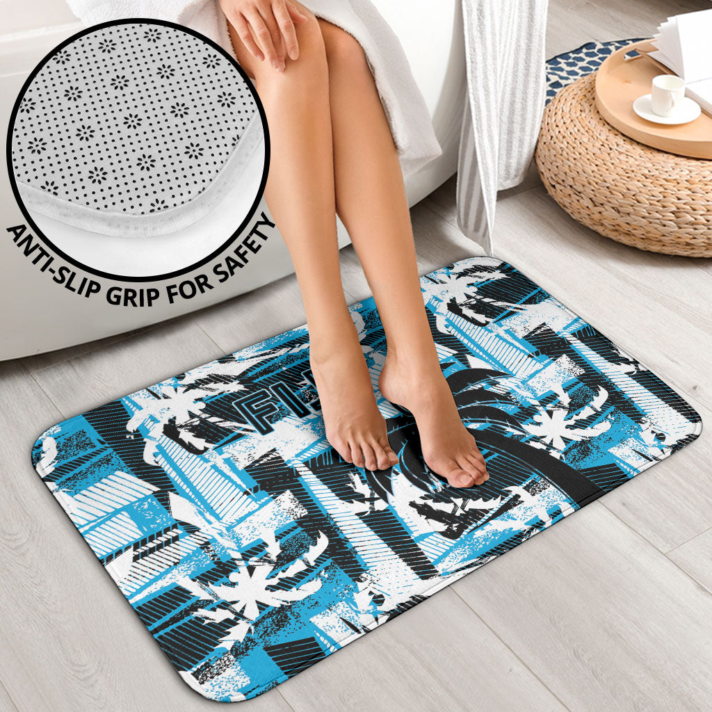 Fijian Rugby Bathroom Set Grunge Palm Stylized