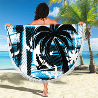 Fijian Rugby Beach Blanket Grunge Palm Stylized