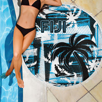 Fijian Rugby Beach Blanket Grunge Palm Stylized