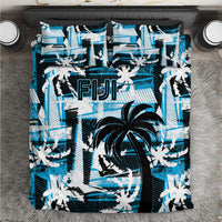 Fijian Rugby Bedding Set Grunge Palm Stylized
