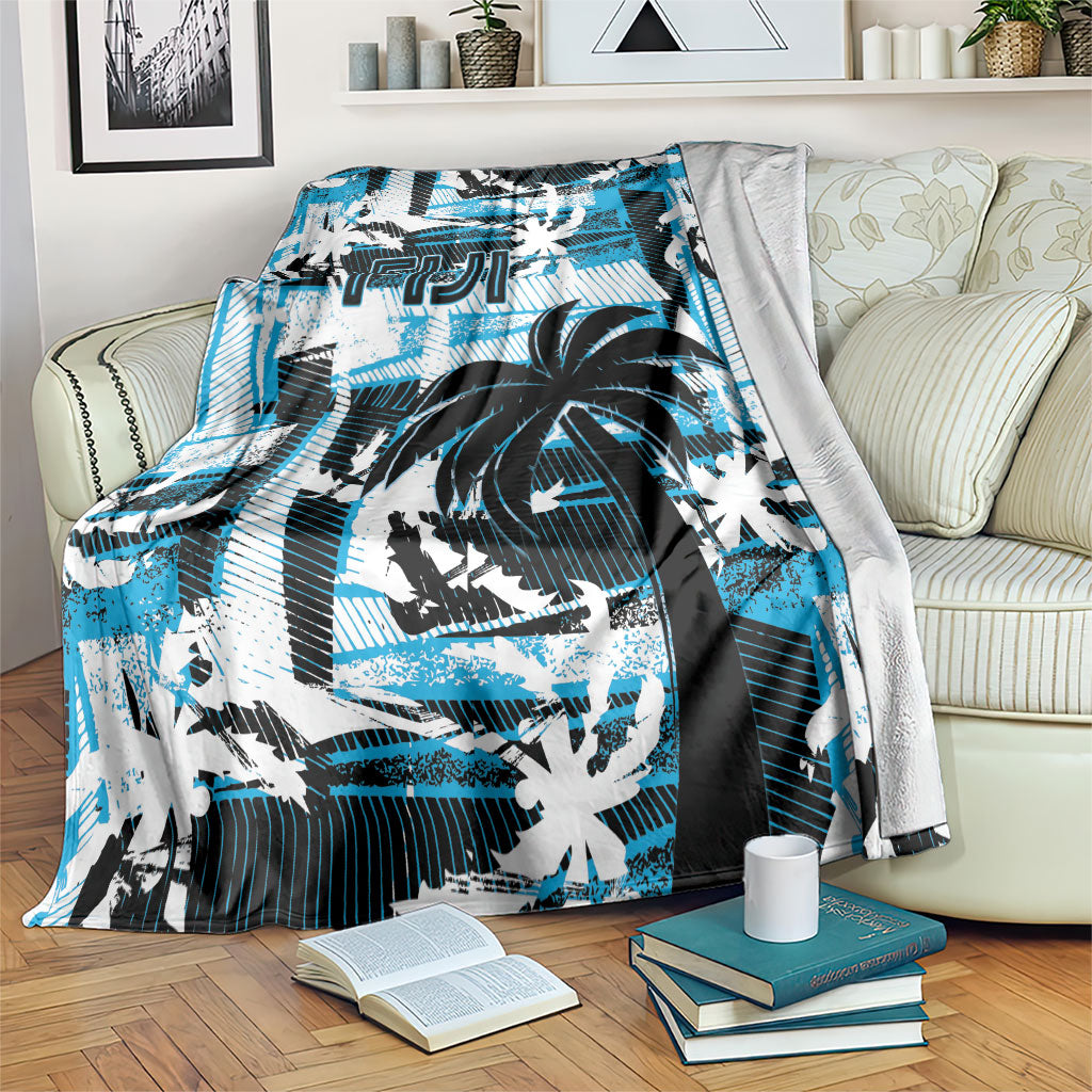 Fijian Rugby Blanket Grunge Palm Stylized