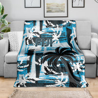Fijian Rugby Blanket Grunge Palm Stylized