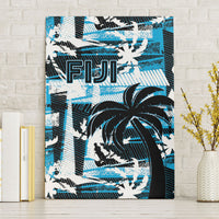 Fijian Rugby Canvas Wall Art Grunge Palm Stylized