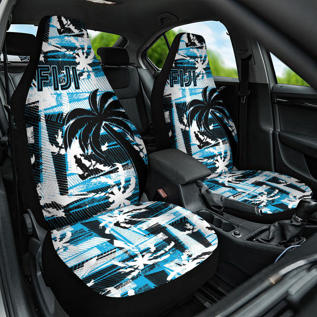 Fijian Rugby Car Seat Cover Grunge Palm Stylized