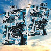 Fijian Rugby Garden Flag Grunge Palm Stylized
