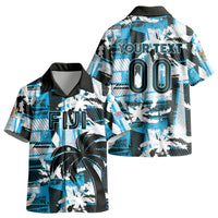 Custom Fijian Rugby Kid Hawaiian Shirt Grunge Palm Stylized