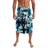 Custom Fijian Rugby Lavalava Grunge Palm Stylized