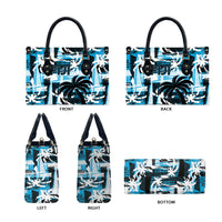 Fijian Rugby Leather Bag Grunge Palm Stylized