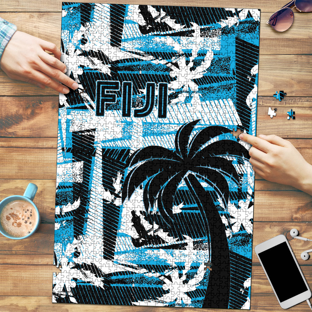 Fijian Rugby Puzzle Grunge Palm Stylized