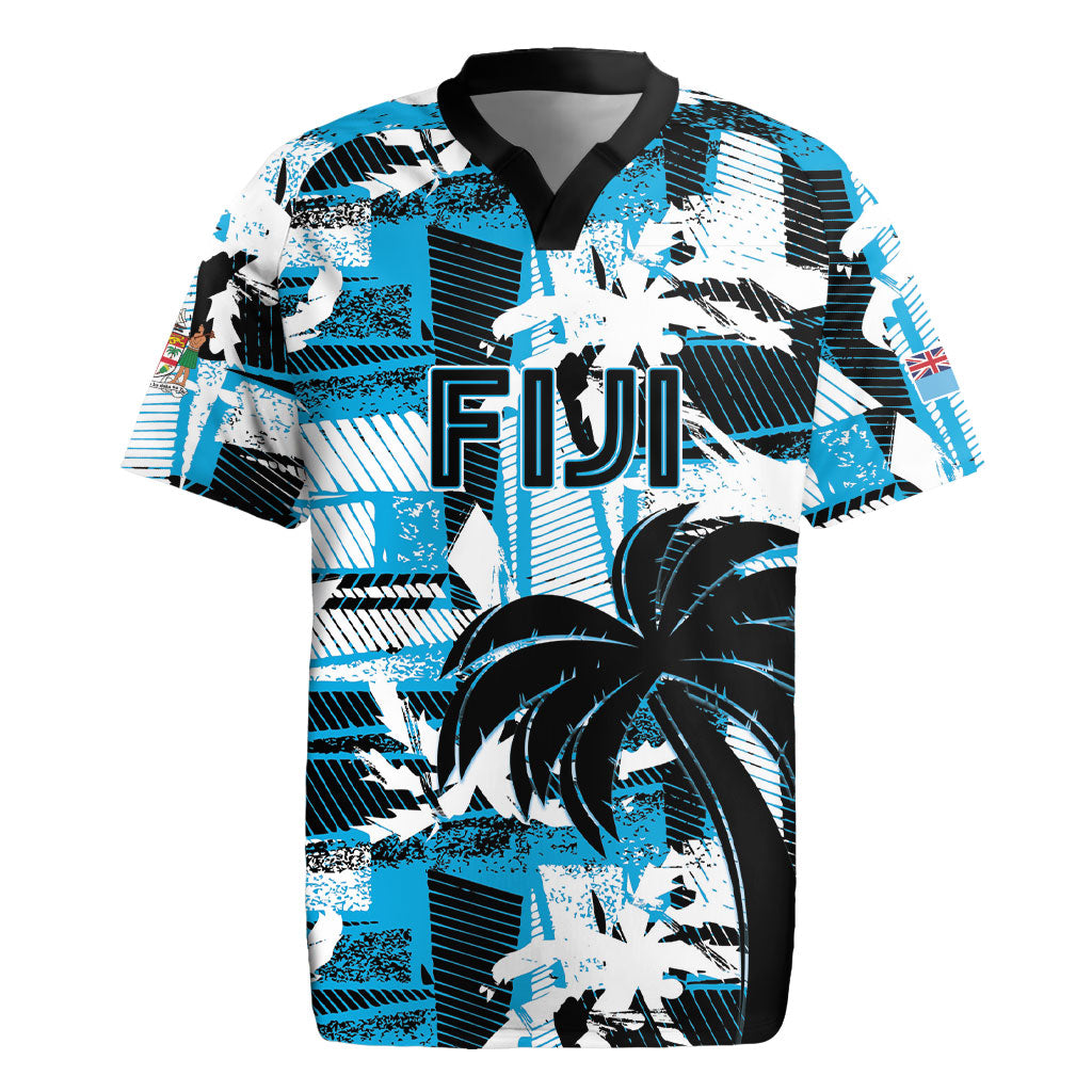 Custom Fijian Rugby Rugby Jersey Grunge Palm Stylized