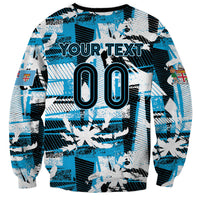 Custom Fijian Rugby Sweatshirt Grunge Palm Stylized