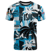 Custom Fijian Rugby T Shirt Grunge Palm Stylized