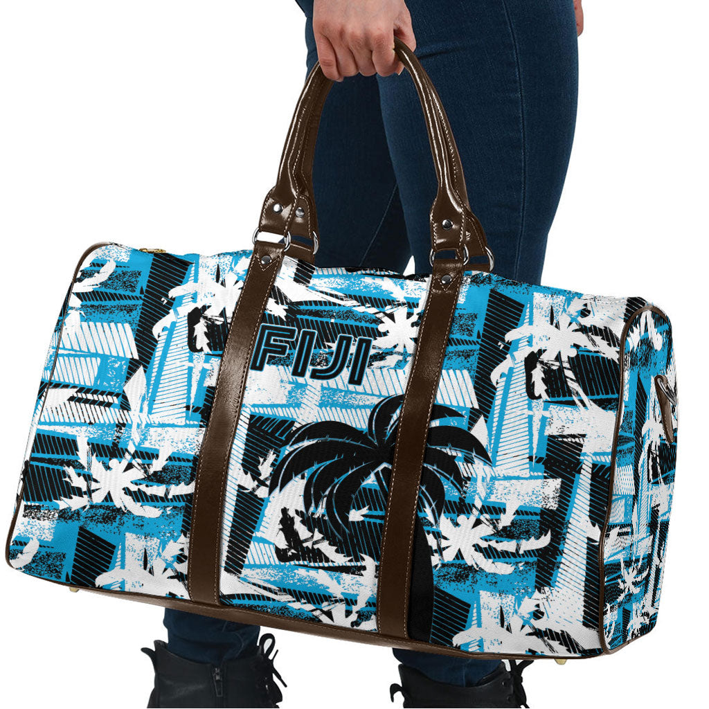 Fijian Rugby Travel Bag Grunge Palm Stylized