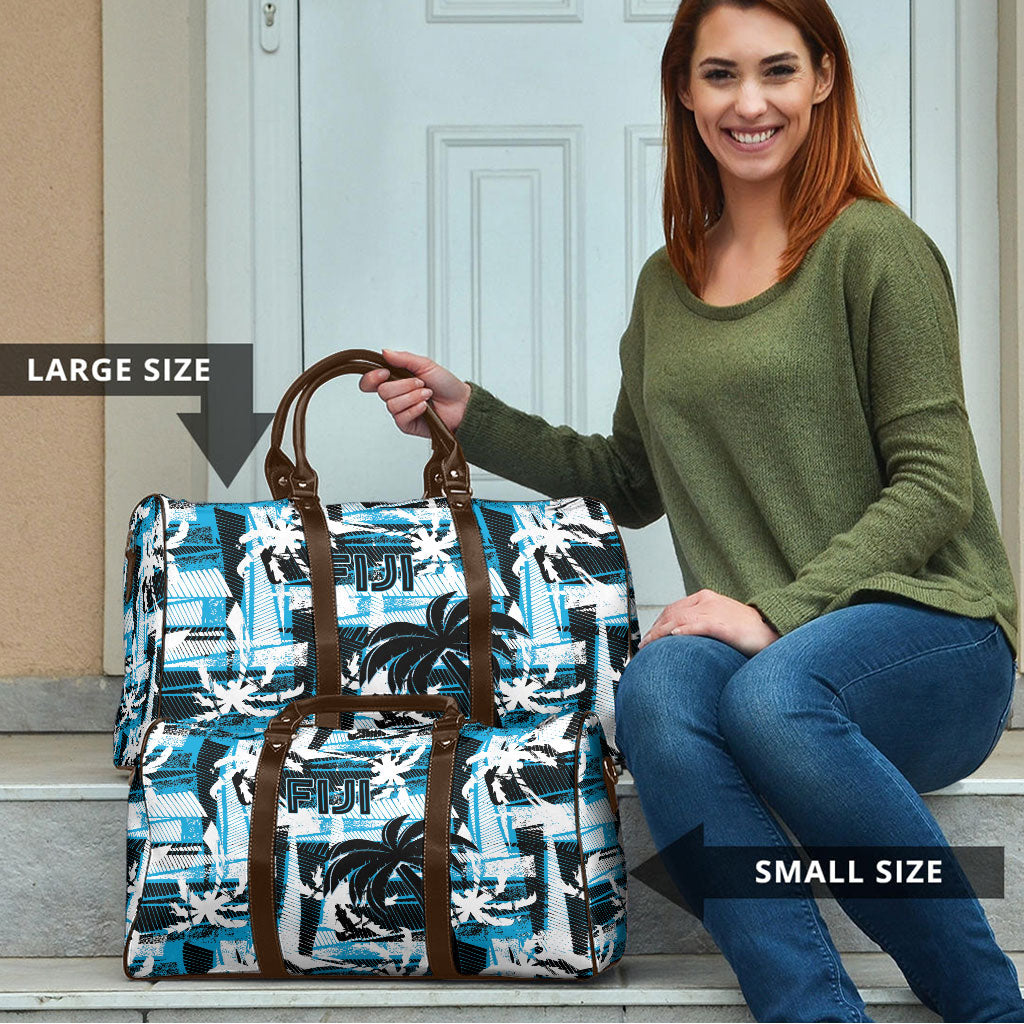 Fijian Rugby Travel Bag Grunge Palm Stylized