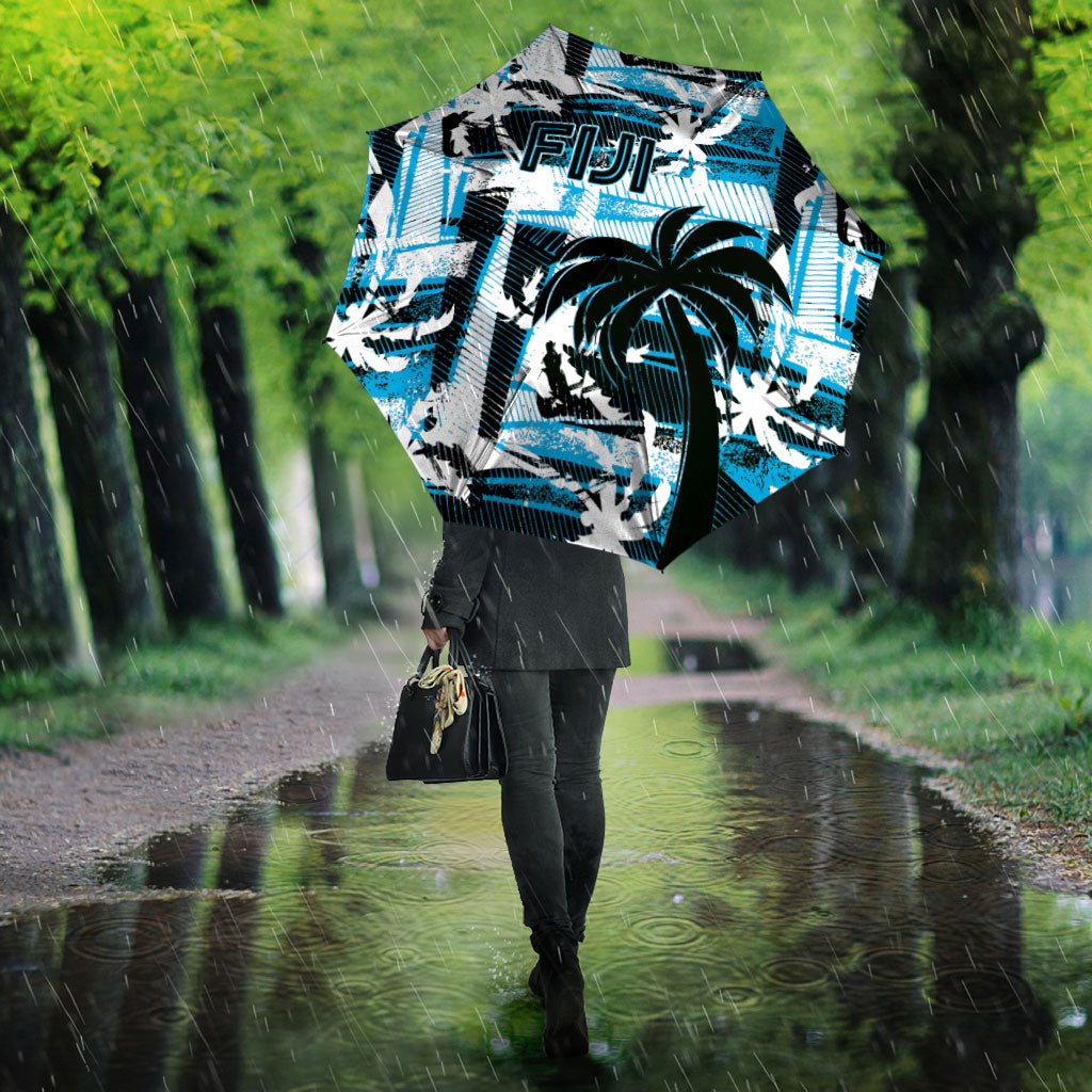 Fijian Rugby Umbrella Grunge Palm Stylized