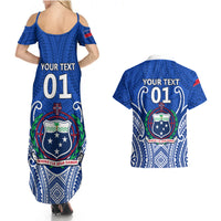 Custom Samoa Rugby Couples Matching Summer Maxi Dress and Hawaiian Shirt Manu Samoa Go 2023 World Cup LT01 - Polynesian Pride
