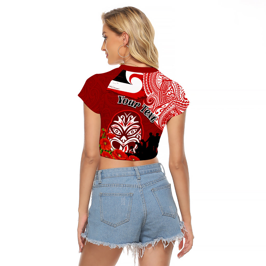 New Zealand ANZAC Waitangi Day Raglan Cropped T Shirt Lest We Forget Soldier Tiki Maori Style LT03 - Polynesian Pride