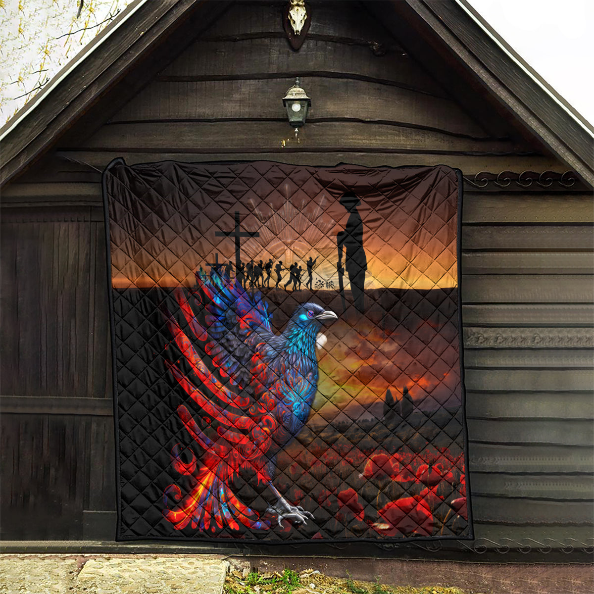 New Zealand Tui Bird Soldier ANZAC Quilt Lest We Forget LT03