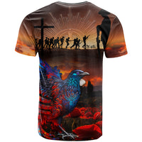 New Zealand Tui Bird Soldier ANZAC T Shirt Lest We Forget LT03