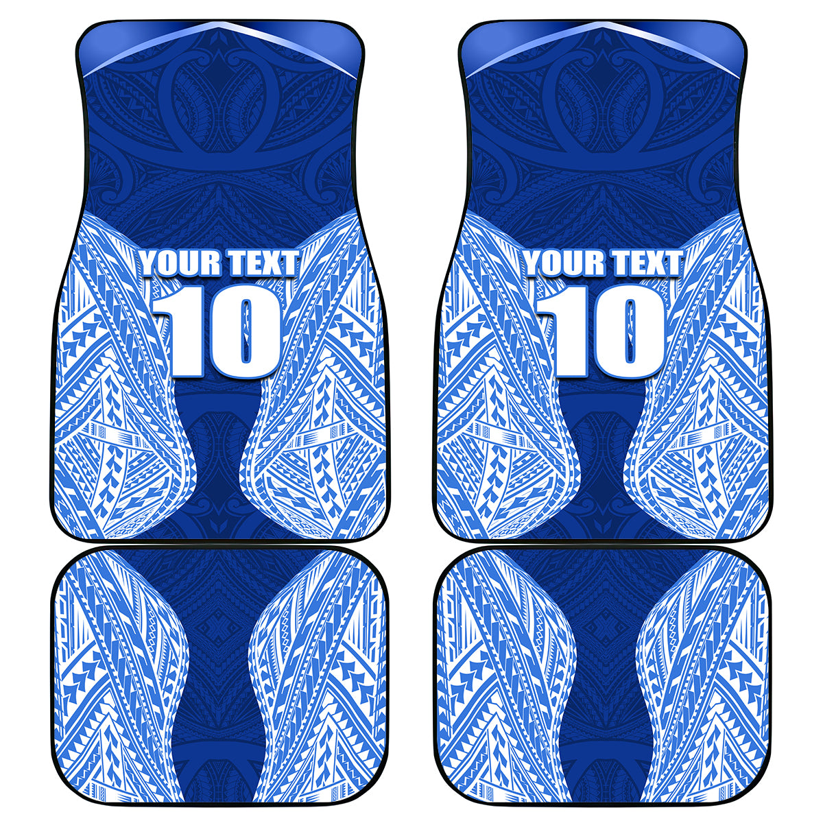Custom Manu Samoa Rugby Car Mats Polynesian Tattoo