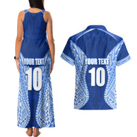 Custom Manu Samoa Rugby Couples Matching Tank Maxi Dress and Hawaiian Shirt Polynesian Tattoo LT03 - Polynesian Pride