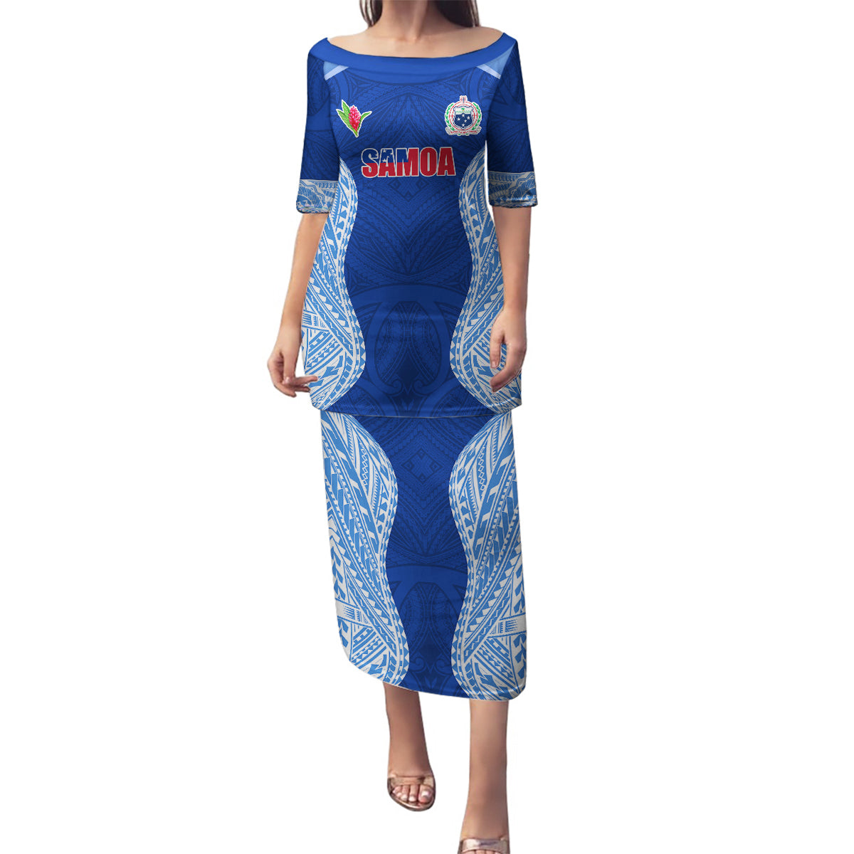 Custom Manu Samoa Rugby Family Matching Puletasi and Hawaiian Shirt Polynesian Tattoo LT03